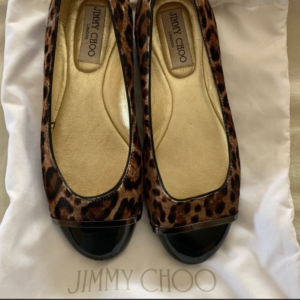 Jimmy Choo Leopard Print Ballerina Flats